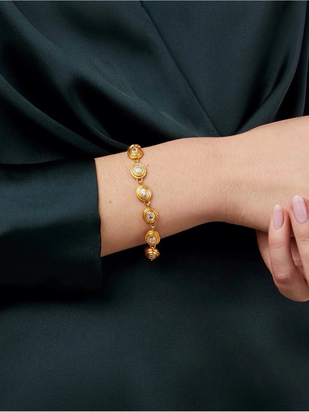 NWOT Julie Vos Gold Tudor Tennis Bracelet
